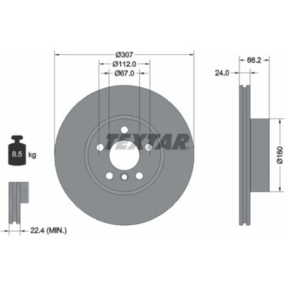 TEXTAR 92326805 Hochkarbon Bremsscheibe - Belüftet 112mm - BMW 3er TEXTAR 92326805 Hochkarbon Bremsscheibe - Belüftet 112mm - BMW 3er