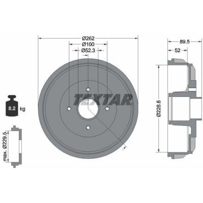 TEXTAR 94049700 Τυμπάνιο φρένων - Ανταλλακτικό φρένων TEXTAR 94049700 Τυμπάνιο φρένων - Ανταλλακτικό φρένων