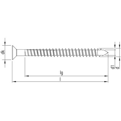 Heco-wr 13,0 X 400 - Tête fraisée, T-Drive, Vg, Dc-Dp1 - Fixation Heco-wr 13,0 X 400 - Tête fraisée, T-Drive, Vg, Dc-Dp1 - Fixation