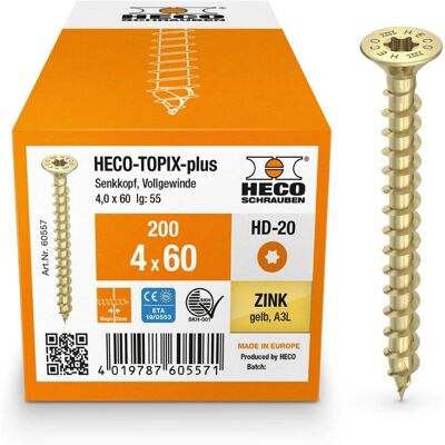 HECO - HECO-TOPIX-plus - Bleu - 4x60mm - Vis - Publicité HECO - HECO-TOPIX-plus - Bleu - 4x60mm - Vis - Publicité