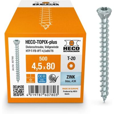 Vis HECO pour planchers - Ø4,5x80mm, T20, boîte 500 - Publicité Vis HECO pour planchers - Ø4,5x80mm, T20, boîte 500 - Publicité