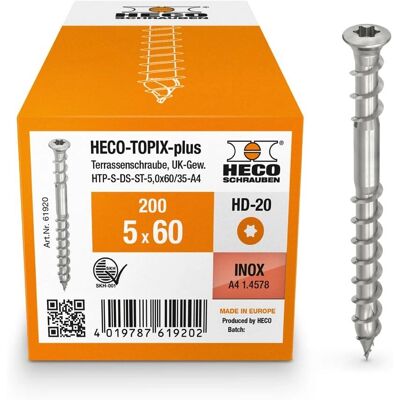 Heco-Topix-Plus Terrassenschraube 5X60mm Edelstahl mit Linsenkopf Heco-Topix-Plus Terrassenschraube 5X60mm Edelstahl mit Linsenkopf