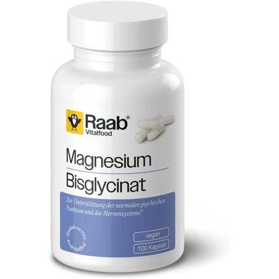 Raab Vitalfood Glicinato de Magnesio 600mg - Suplemento Vegano Raab Vitalfood Glicinato de Magnesio 600mg - Suplemento Vegano