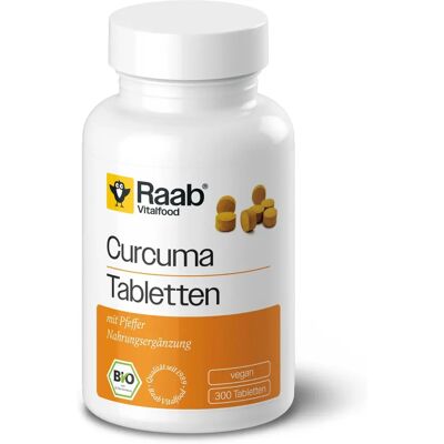 Raab Vitalfood Bio Kurkuma + Piperin, 300 Tabletten Raab Vitalfood Bio Kurkuma + Piperin, 300 Tabletten