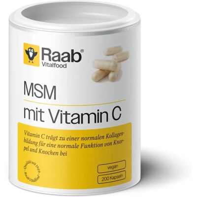 Raab Vitalfood MSM + Vitamin C - Knochen & Knorpel-Unterstützung Raab Vitalfood MSM + Vitamin C - Knochen & Knorpel-Unterstützung