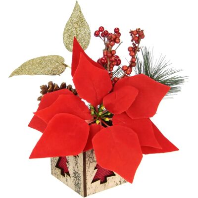 I.GE.A. - Gesteck Poinsettia Topf - Rot - Dekorative Pflanze I.GE.A. - Gesteck Poinsettia Topf - Rot - Dekorative Pflanze