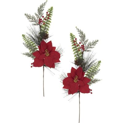 Flair Flower Poinsettia-gren - 2-delat set - 62 cm Flair Flower Poinsettia-gren - 2-delat set - 62 cm