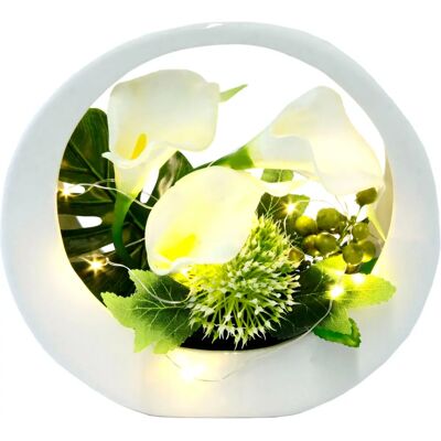 IGEA Calla Kunstpflanze - Weiß, 22x20cm, LED, Keramiktopf IGEA Calla Kunstpflanze - Weiß, 22x20cm, LED, Keramiktopf