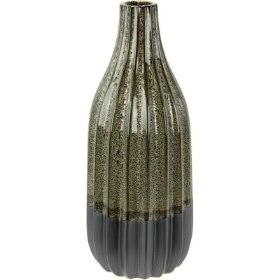 Dekovase I.GE.A. - Keramik geriffelte Vase - Grau - Vase Dekovase I.GE.A. - Keramik geriffelte Vase - Grau - Vase