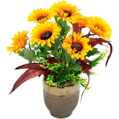 I.GE.A. Sonnenblumen Kunstpflanze - 40cm, Keramiktopf, Gelb I.GE.A. Sonnenblumen Kunstpflanze - 40cm, Keramiktopf, Gelb