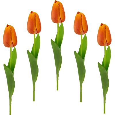 I.GE.A. Tulipes Touch Réaliste - Fleur Artificielle, Orange, 5 pcs I.GE.A. Tulipes Touch Réaliste - Fleur Artificielle, Orange, 5 pcs