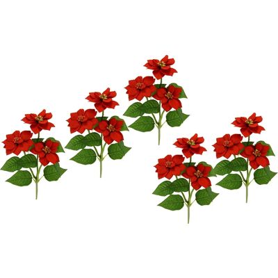 Pianta Artificiale Poinsettia I.GE.A. - Set da 5 Pianta Artificiale Poinsettia I.GE.A. - Set da 5