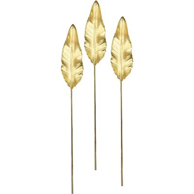 I.GE.A. Gouden Strelitzienblatt Kunstplant - 3 stuks, 12x92x2cm I.GE.A. Gouden Strelitzienblatt Kunstplant - 3 stuks, 12x92x2cm