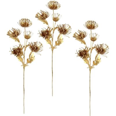 I.GE.A. Protea Kunstbloem - 3 stuks - Feestdecoratie I.GE.A. Protea Kunstbloem - 3 stuks - Feestdecoratie