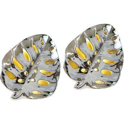I.GE.A. - LED Blatt - 13x12 cm - Keramik - Deko-Objekt I.GE.A. - LED Blatt - 13x12 cm - Keramik - Deko-Objekt