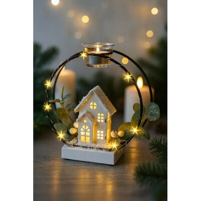 I.GE.A. - Teelichthalter Deko-Kranz - Weiß - Tealight holder I.GE.A. - Teelichthalter Deko-Kranz - Weiß - Tealight holder