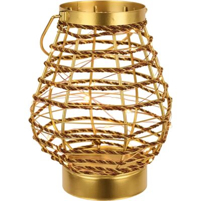 I.GE.A. LED-Laterne Metall Kordel - Gold - 16x20 cm - Candle lantern I.GE.A. LED-Laterne Metall Kordel - Gold - 16x20 cm - Candle lantern