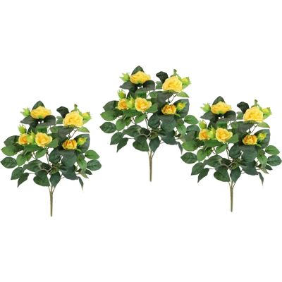 I.GE.A. - Kunstblume Rosenbusch - Gelb - Artificial flower I.GE.A. - Kunstblume Rosenbusch - Gelb - Artificial flower