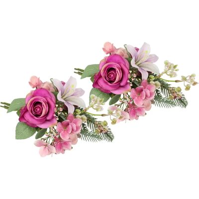 I.GE.A. - Kunstblumen-Strauß Rosen Lilien Hortensie - Rosa - H:35cm B:18cm - Artificial flower bouquet I.GE.A. - Kunstblumen-Strauß Rosen Lilien Hortensie - Rosa - H:35cm B:18cm - Artificial flower bouquet