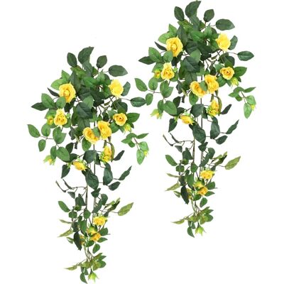 I.GE.A. - Künstliche Rosenhänger - Gelb - 74cm - Garland I.GE.A. - Künstliche Rosenhänger - Gelb - 74cm - Garland