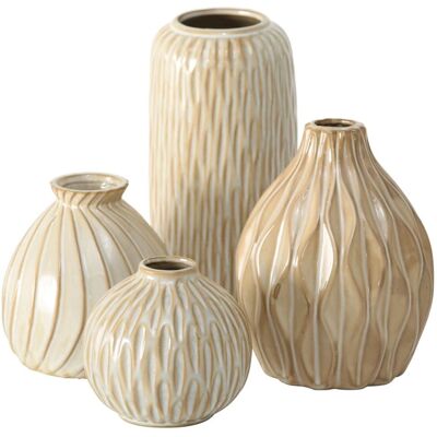 Set di 4 Vasi Zalina - Porcellana Crema 9-20cm Set di 4 Vasi Zalina - Porcellana Crema 9-20cm