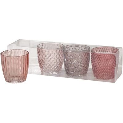 Support à bougie en verre Rose Boltze - 4 pcs - 7x7cm - Support pour bougie - Publicité Support à bougie en verre Rose Boltze - 4 pcs - 7x7cm - Support pour bougie - Publicité