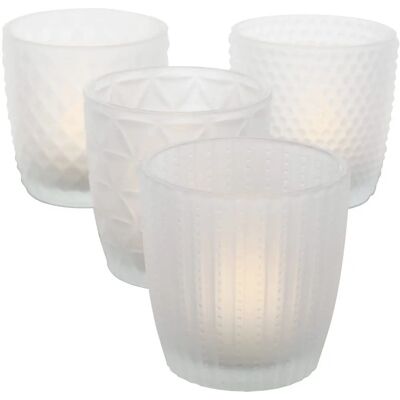 Dekoria Milchglas Altare Kerzenständer Set - 4 Stück Dekoria Milchglas Altare Kerzenständer Set - 4 Stück