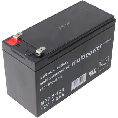 Multipower MP7.2-12B Batterie - 12V, 7200mAh, Faston 6,3mm - Batterie Multipower MP7.2-12B Batterie - 12V, 7200mAh, Faston 6,3mm - Batterie