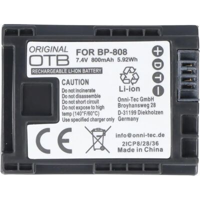 AccuCell Canon BP-808 Akku - Restminutenanzeige AccuCell Canon BP-808 Akku - Restminutenanzeige