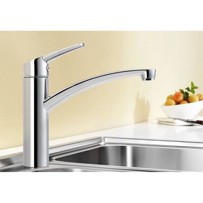 Grifo de Cocina Blanco Nea Cromo - Una Manija, Bote Giratorio Grifo de Cocina Blanco Nea Cromo - Una Manija, Bote Giratorio