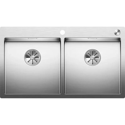 Évier double en inox Blanco Claron - InFino, PushControl - Publicité Évier double en inox Blanco Claron - InFino, PushControl - Publicité