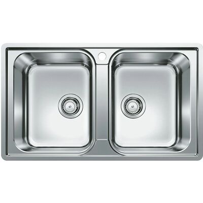 Chiuvetă Blanco Lemis 8 - Oțel periat - Reversibilă - 2 boluri Chiuvetă Blanco Lemis 8 - Oțel periat - Reversibilă - 2 boluri
