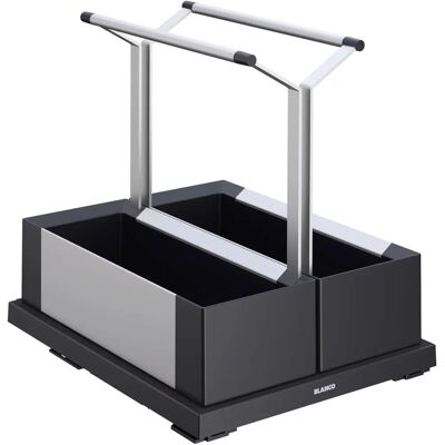 Blanco Caddy de Cuisine Double Gris Foncé Blanco Caddy de Cuisine Double Gris Foncé