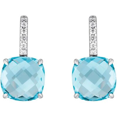 Amor Sterling Silber Blaue Zirkonia Ohrringe - Damenschmuck Amor Sterling Silber Blaue Zirkonia Ohrringe - Damenschmuck