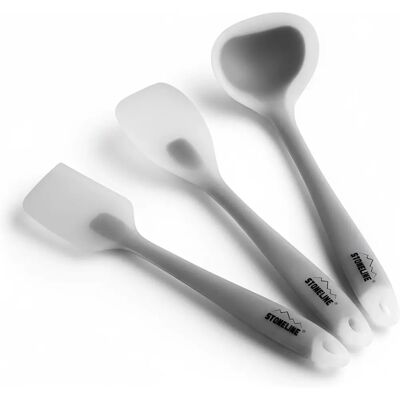 STONELINE - 3-piece Gadget Set - Silicone - Gris - Utensil Set - Publicité STONELINE - 3-piece Gadget Set - Silicone - Gris - Utensil Set - Publicité