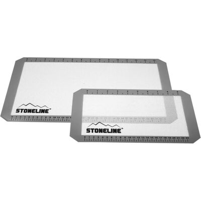Ensemble de Tapis de Cuisson en Silicone STONELINE - 2 Pièces, Antiadhésif, Guide & Conversion - Publicité Ensemble de Tapis de Cuisson en Silicone STONELINE - 2 Pièces, Antiadhésif, Guide & Conversion - Publicité