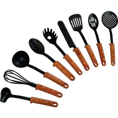 STONELINE 17898 Küchenutensatz-Set - 9 Stück, Schwarz, Braun STONELINE 17898 Küchenutensatz-Set - 9 Stück, Schwarz, Braun