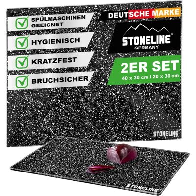 STONELINE Glas Schneidebrett - Schlagfest & Hitzebeständig - 25x15cm STONELINE Glas Schneidebrett - Schlagfest & Hitzebeständig - 25x15cm
