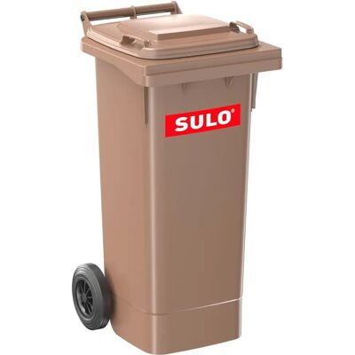 SULO Contenedor de basura grande 80L HDPE marrón móvil - Contenedor de basura SULO Contenedor de basura grande 80L HDPE marrón móvil - Contenedor de basura