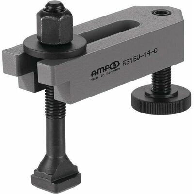 Soporte de sujeción de acero AMF - Ranura T 10mm - 100mm de longitud - Tornillos M10x10x80mm Soporte de sujeción de acero AMF - Ranura T 10mm - 100mm de longitud - Tornillos M10x10x80mm