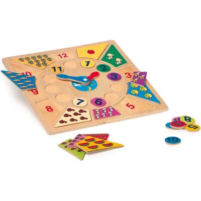 Small Foot par Legler Horloge en bois coloré - Puzzle éducatif - Publicité Small Foot par Legler Horloge en bois coloré - Puzzle éducatif - Publicité