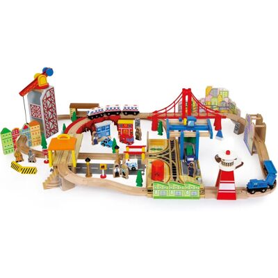 Small Foot Wooden Train Set - Wooden Harbour - 100 Pieces Small Foot Wooden Train Set - Wooden Harbour - 100 Pieces