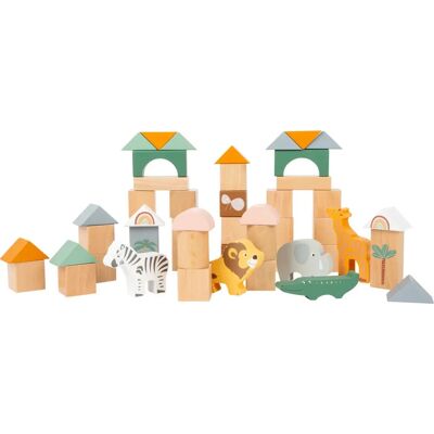 Small foot Blocchi di Legno Safari - Set di 50 pezzi per bambini 12m+ Small foot Blocchi di Legno Safari - Set di 50 pezzi per bambini 12m+