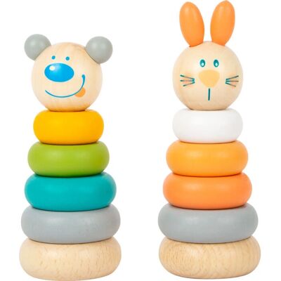 Small Foot 11714 Pastel Wooden Animal Stacking Toy - Stackable Tower Small Foot 11714 Pastel Wooden Animal Stacking Toy - Stackable Tower