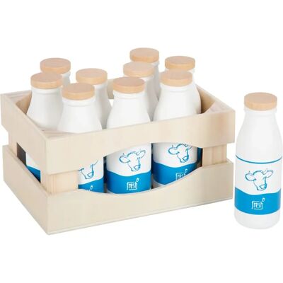 Small Foot Wooden Milk Crate with 10 Bottles - Toy Food & Roleplay Small Foot Wooden Milk Crate with 10 Bottles - Toy Food & Roleplay