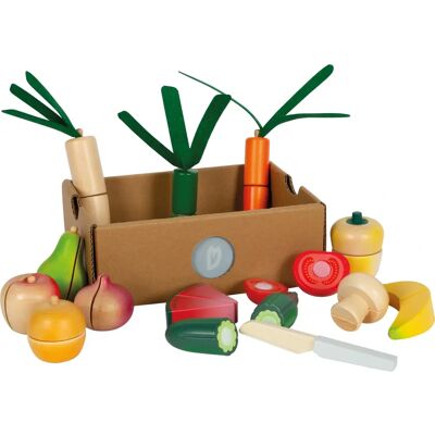 Ensemble de découpe de fruits et légumes en bois Small Foot - Jouet pour enfants Ensemble de découpe de fruits et légumes en bois Small Foot - Jouet pour enfants