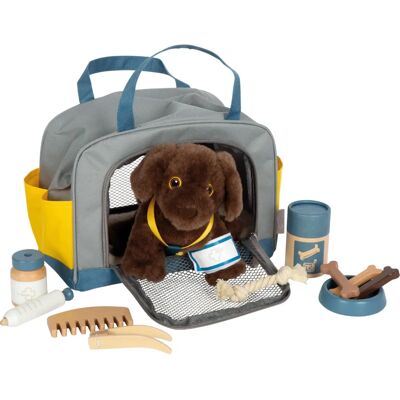 Chien en peluche marron Small foot by Legler avec Kit de Soins - Jouet Chien en peluche marron Small foot by Legler avec Kit de Soins - Jouet