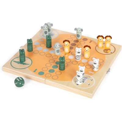 Small Foot Safari Ludo - 4 Player Wooden Game Small Foot Safari Ludo - 4 Player Wooden Game