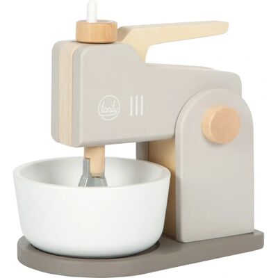 Small foot - Holz-Mixer-Set in Grau - Realistischer Handmixer mit Standbasis - Fördert fantasievolles Spiel Small foot - Holz-Mixer-Set in Grau - Realistischer Handmixer mit Standbasis - Fördert fantasievolles Spiel