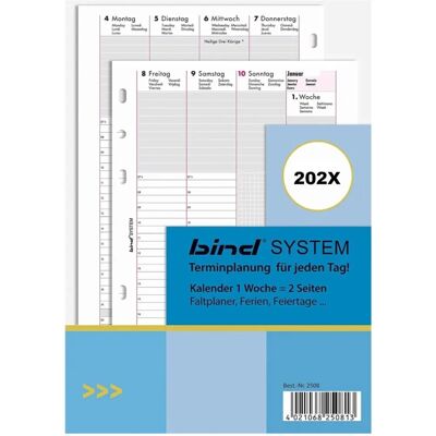 Bind Model 15501 - Calendar Inserts - Compact 6-Hole Bind Model 15501 - Calendar Inserts - Compact 6-Hole